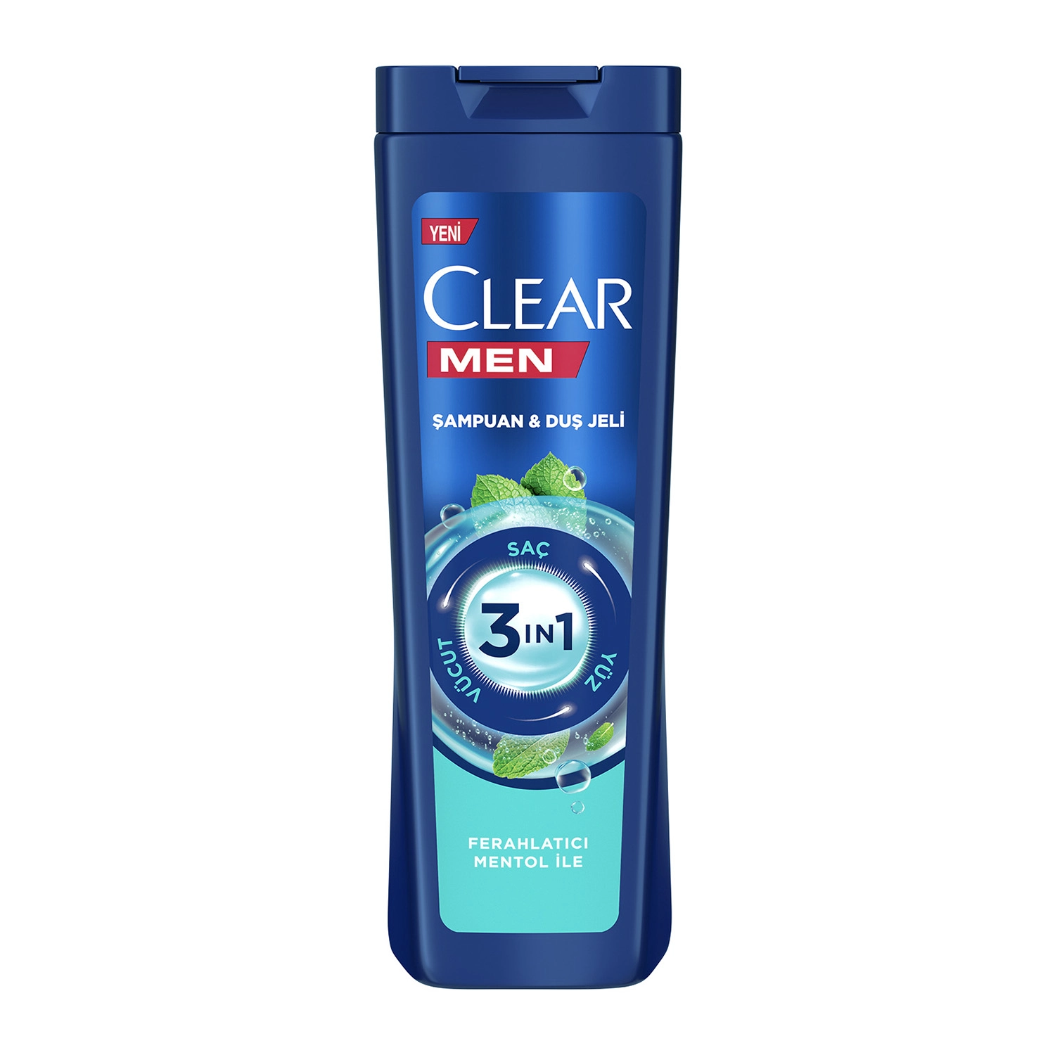 Clear Men 3 in 1 Şampuan & Duş Jeli Ferahlatıcı Mentol Etkisi Saç Yüz Vücut İçin 350 ml - Saç Bakım Güzellik